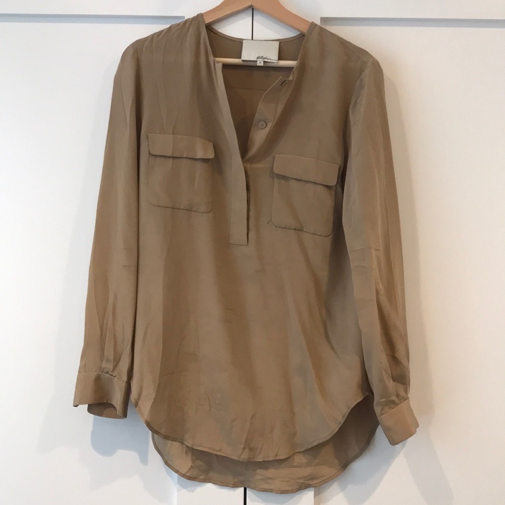 3.1 Phillip Lim Long Sleeve Silk Blouse (Size 6)